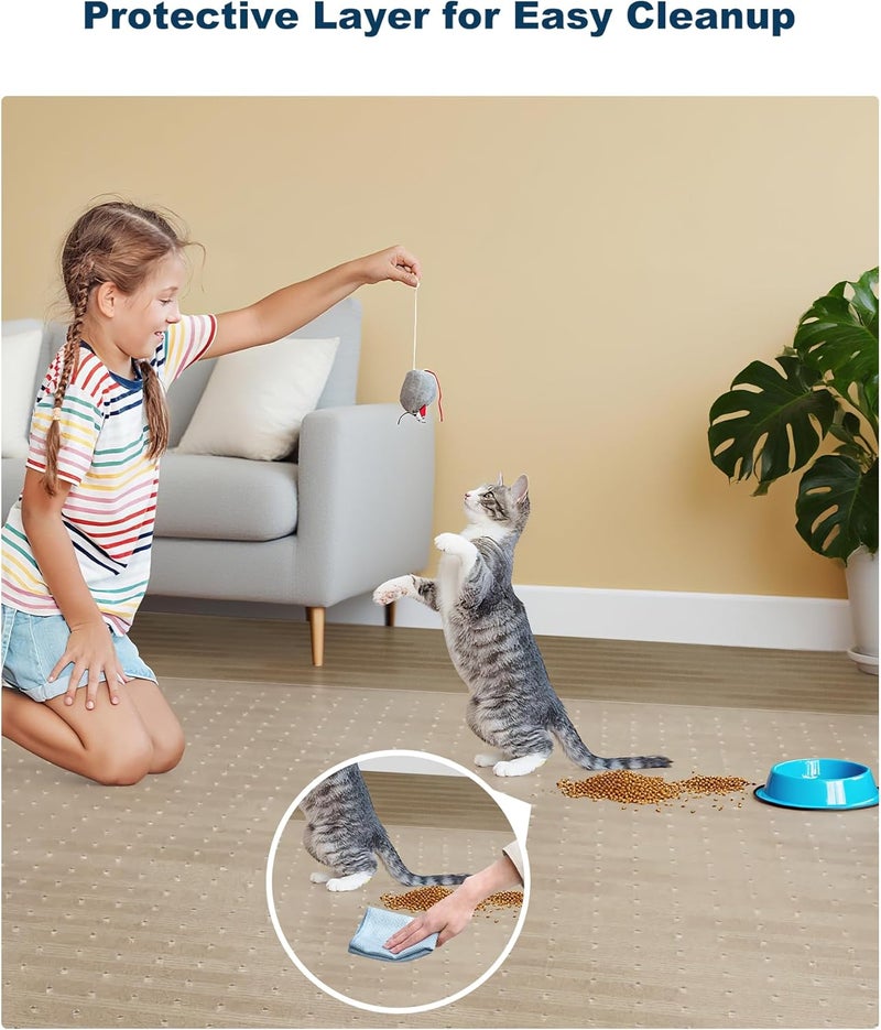 FURKIT 46"x 60" Clear Office Chair Mat for Carpet, Anti-Scratch Durable Plastic Desk Chair Mat for Rolling Chairs, Waterproof Non-Slip Carpet Protector Mat for Work, Game, Home Office - Image 3